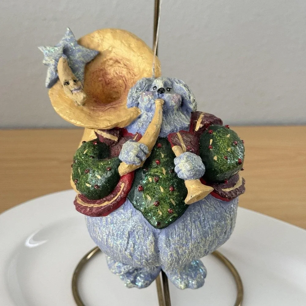 Vtg 90s‎ Dept 56 Dog Tuba Player Czarry Nights Christmas Ornament Whimsy Retired